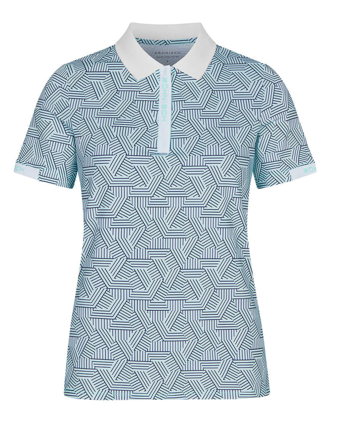 SIZE XS - ROHNISCH Abby Polo Hexagon Mint