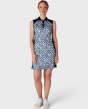 CALLAWAY Two-Tone Geo Sleeveless Dress CGDSE006 Peacoat Navy
