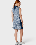 CALLAWAY Two-Tone Geo Sleeveless Dress CGDSE006 Peacoat Navy