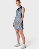 CALLAWAY Two-Tone Geo Sleeveless Dress CGDSE006 Peacoat Navy