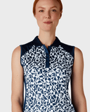 CALLAWAY Two-Tone Geo Sleeveless Dress CGDSE006 Peacoat Navy
