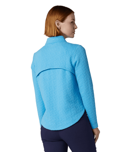 CALLAWAY 1/2 Zip Quilted Textured Top CGKFF077 Ethereal Blue