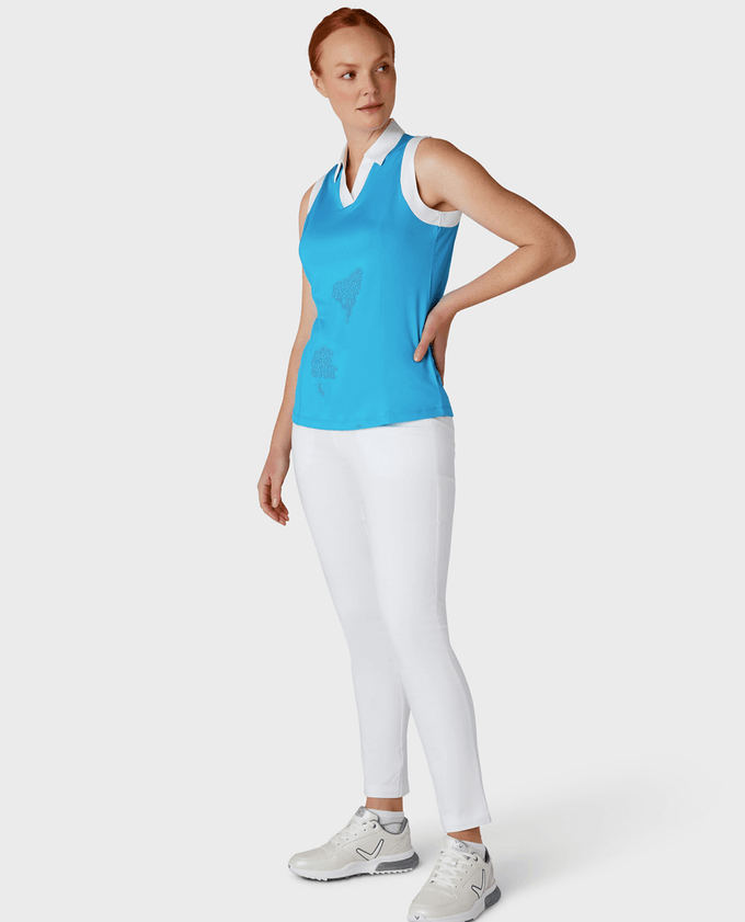 CALLAWAY Sleeveless Polo CGKSD034 Vivid Blue