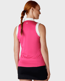 SIZE S - CALLAWAY Sleeveless Block Polo CGKSD034 Pink Peacock