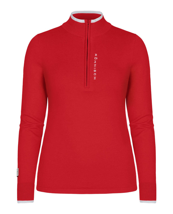 ROHNISCH Knitted Half Zip Flame Scarlet