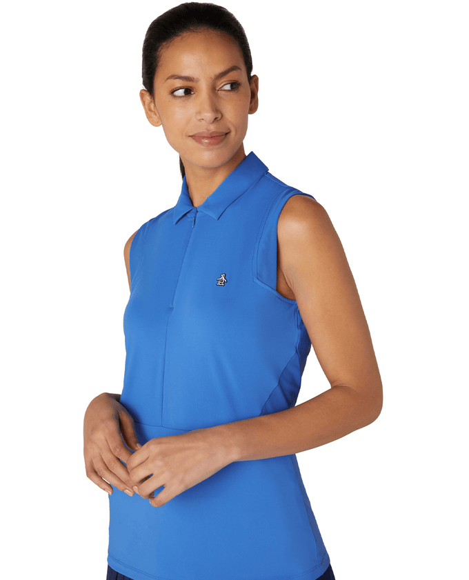 ORIGINAL PENGUIN Zip Sleeveless Polo OGKSE046 Nebulas Blue