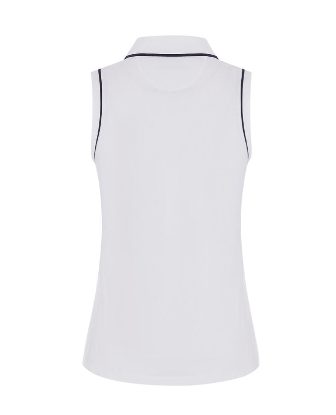 SIZE XL - ORIGINAL PENGUIN Veronica Sleeveless Polo OGKSE047 Bright White