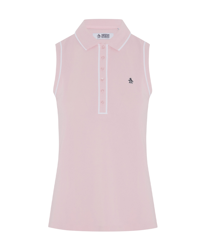 SIZE XS - ORIGINAL PENGUIN Veronica Sleeveless Polo OGKSE047 Gelato Pink
