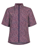 SIZE S - ROHNISCH Packable Wind Half Sleeve Jacket Hexagon Red