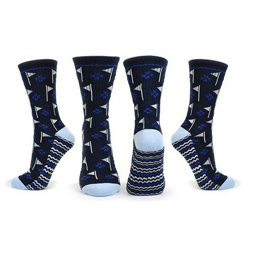 SURPRIZE SHOP Flag Crew Golf Socks Navy