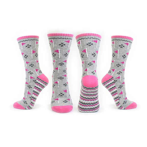 SURPRIZE SHOP Flag Crew Golf Socks Pink