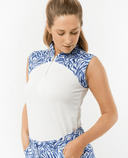 SIZE S - PURE GOLF Spirit Sleeveless Polo 001 Indigo Jungle