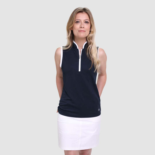 PURE GOLF Bloom2 Sleeveless Polo 031 Navy