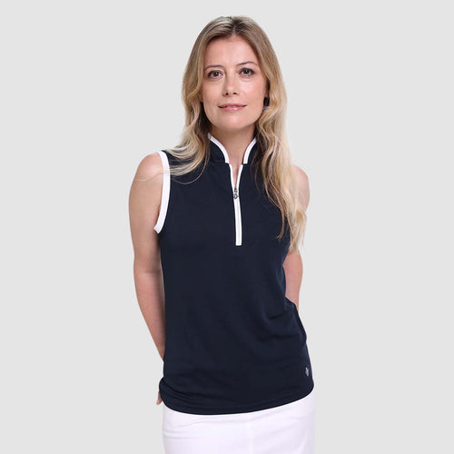 PURE GOLF Bloom2 Sleeveless Polo 031 Navy