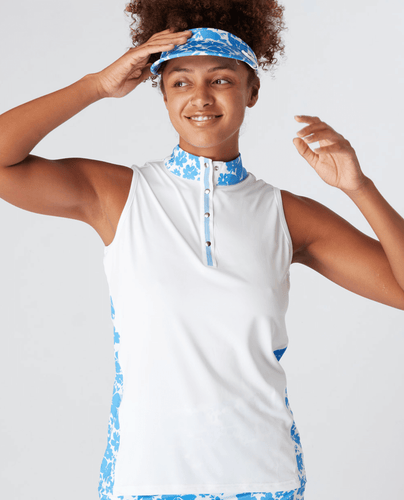 SIZE M - SWING OUT SISTER Clarissa Sleeveless Polo Optic White