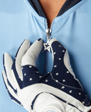 SIZE XS - SWING OUT SISTER Christy Cap Sleeve Polo Tranquil Blue