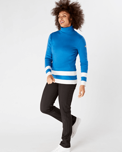 SWING OUT SISTER Cedar Sweater Lapis Blue/White