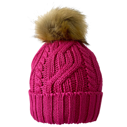 SURPRIZE SHOP Waterproof Bobble Hat Hot Pink