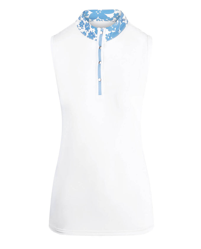 SIZE M - SWING OUT SISTER Clarissa Sleeveless Polo Optic White