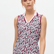 SIZE M - ROHNISCH Essential Sleeveless Polo Leo Pink/Beet - M / Leo Pink/Beet