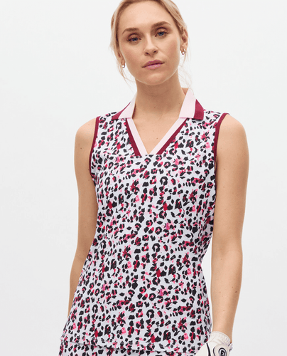 ROHNISCH Essential Sleeveless Polo Fuchsia Leo Pink/Beet