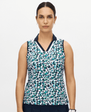 ROHNISCH Essential Sleeveless Polo Fuchsia Leo Blue/Green