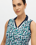 ROHNISCH Essential Sleeveless Polo Fuchsia Leo Blue/Green