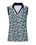 ROHNISCH Essential Sleeveless Polo Fuchsia Leo Blue/Green