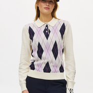 ROHNISCH Heritage Knitted Poloshirt Orchid Argyle - L / Orchid Argyle