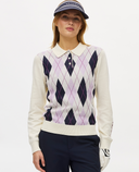 ROHNISCH Heritage Knitted Poloshirt Orchid Argyle