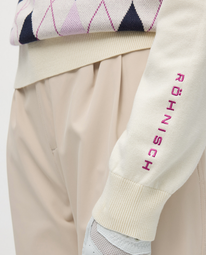 ROHNISCH Heritage Knitted Poloshirt Orchid Argyle