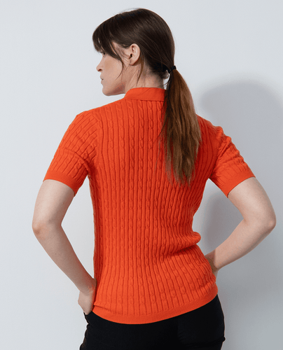 DAILY SPORTS Madelene Cable Knitted Polo 273 Cadmium