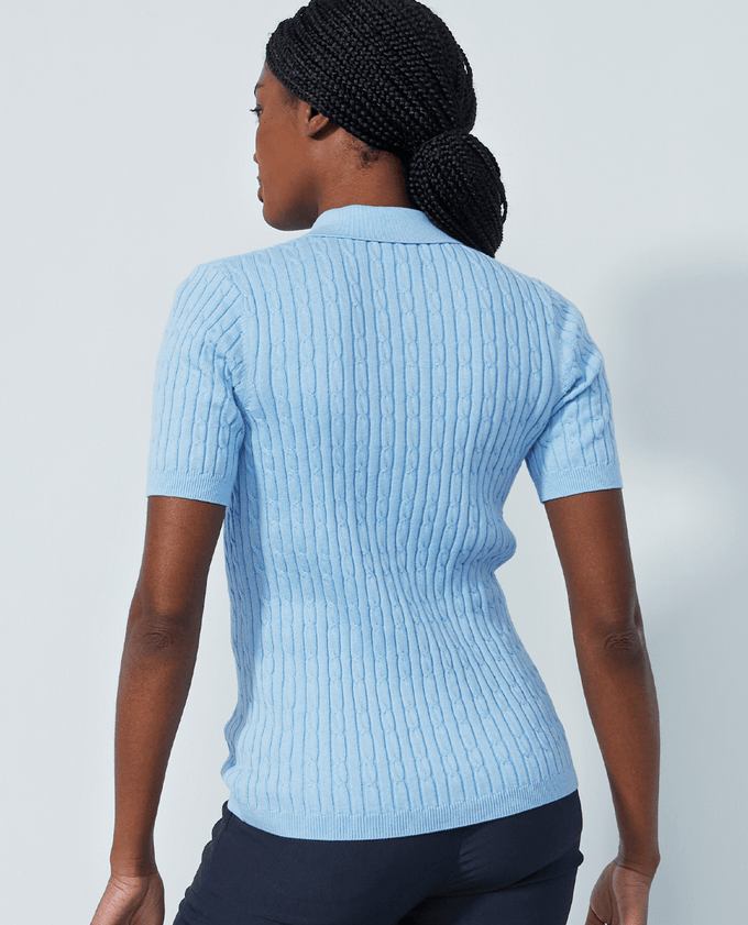 DAILY SPORTS Madelene Cashmere Knitted Polo 273 Belle Blue