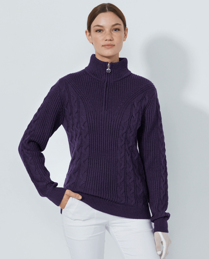 DAILY SPORTS Cable Lined Pullover 563 Dark Purple