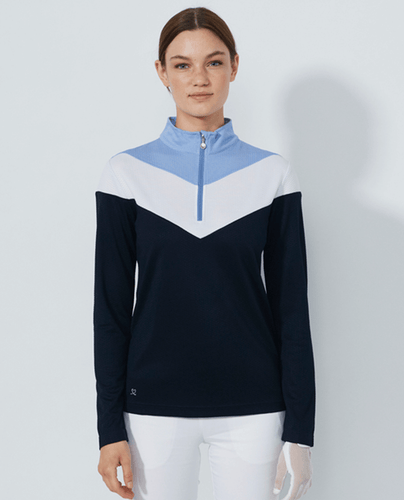 DAILY SPORTS Block Half Neck Polo 572 Navy