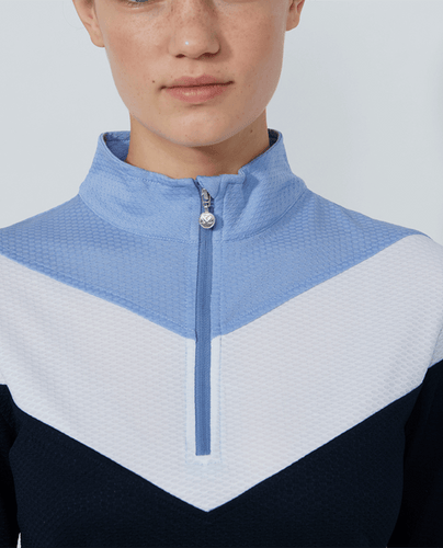 DAILY SPORTS Block Half Neck Polo 572 Navy