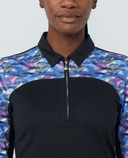 DAILY SPORTS Peach Brushed Long Sleeve Polo 595 Black