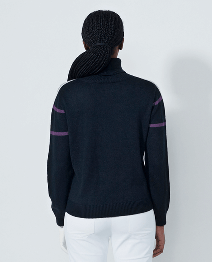 DAILY SPORTS Logo Roll-Neck Pullover 608 Black