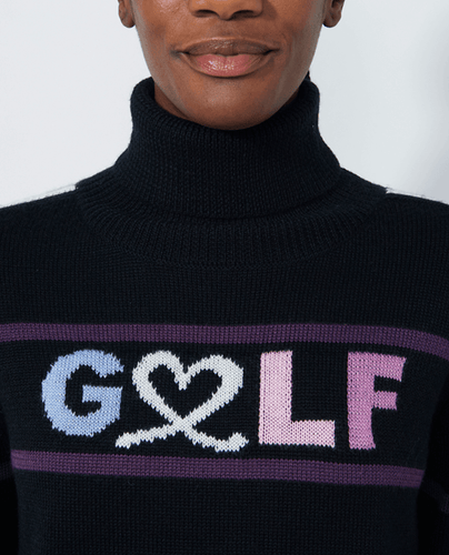DAILY SPORTS Logo Roll-Neck Pullover 608 Black