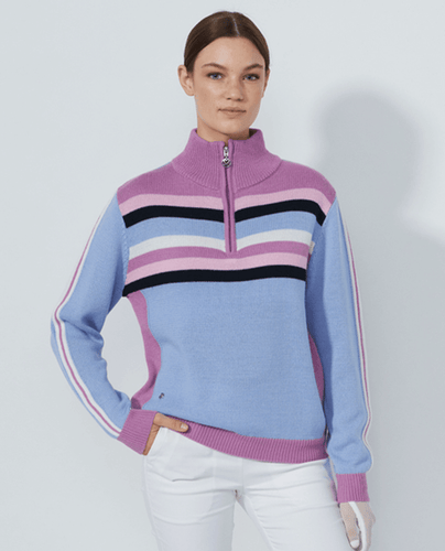 DAILY SPORTS Multi Striped Pullover Lined 612 Blue Heron