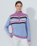 DAILY SPORTS Multi Striped Pullover Lined 612 Blue Heron