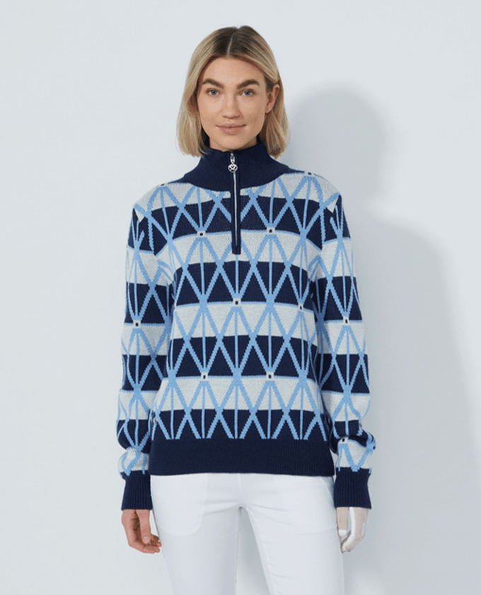DAILY SPORTS Argyle Pullover Lined 617 Navy