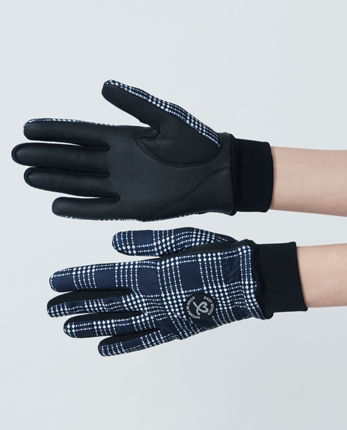 DAILY SPORTS Golf Plaid Gloves 666 Navy