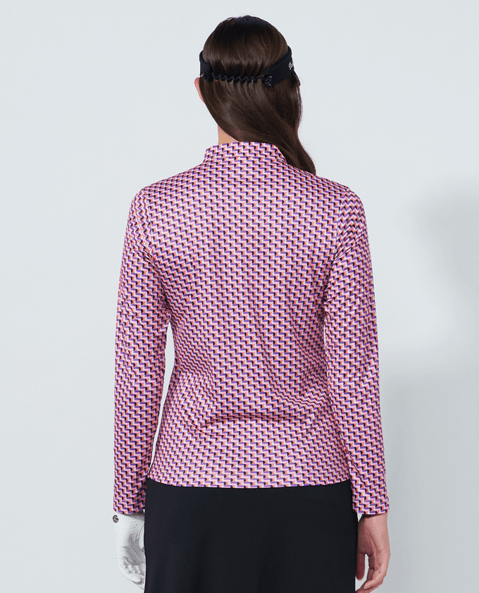 DAILY SPORTS Printed Long Sleeve Polo 681 Pop Geo