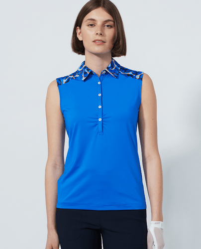 DAILY SPORTS Gathered Sleeveless Polo 698 Nautical Blue