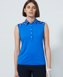 DAILY SPORTS Gathered Sleeveless Polo 698 Nautical Blue