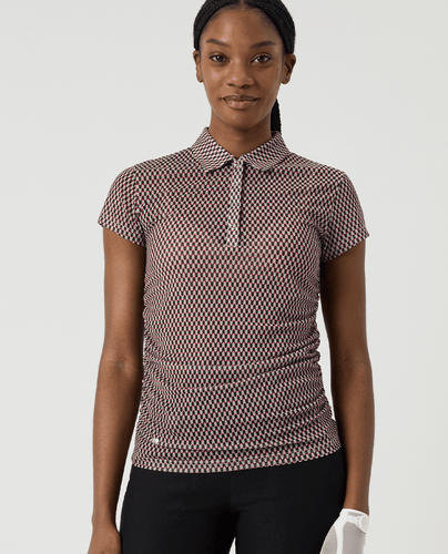 DAILY SPORTS Breeze Mesh Cap Sleeve Polo 762 Abstract Wave