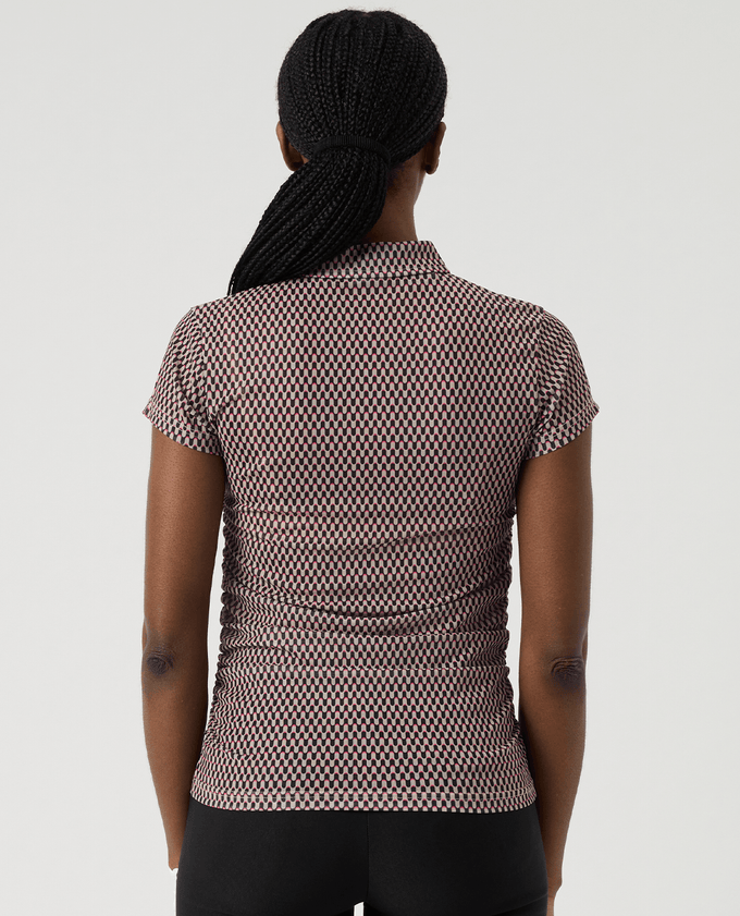 DAILY SPORTS Breeze Mesh Cap Sleeve Polo 762 Abstract Wave