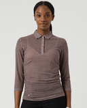 DAILY SPORTS Breeze Mesh 3/4 Sleeve Polo 763 Abstract Wave