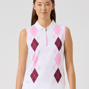 DAILY SPORTS Argyle Sleeveless Polo 785 White - XL / White